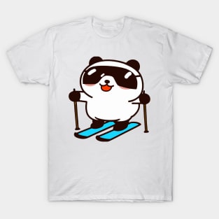 Kawaii Cute Panda Skiing T-Shirt